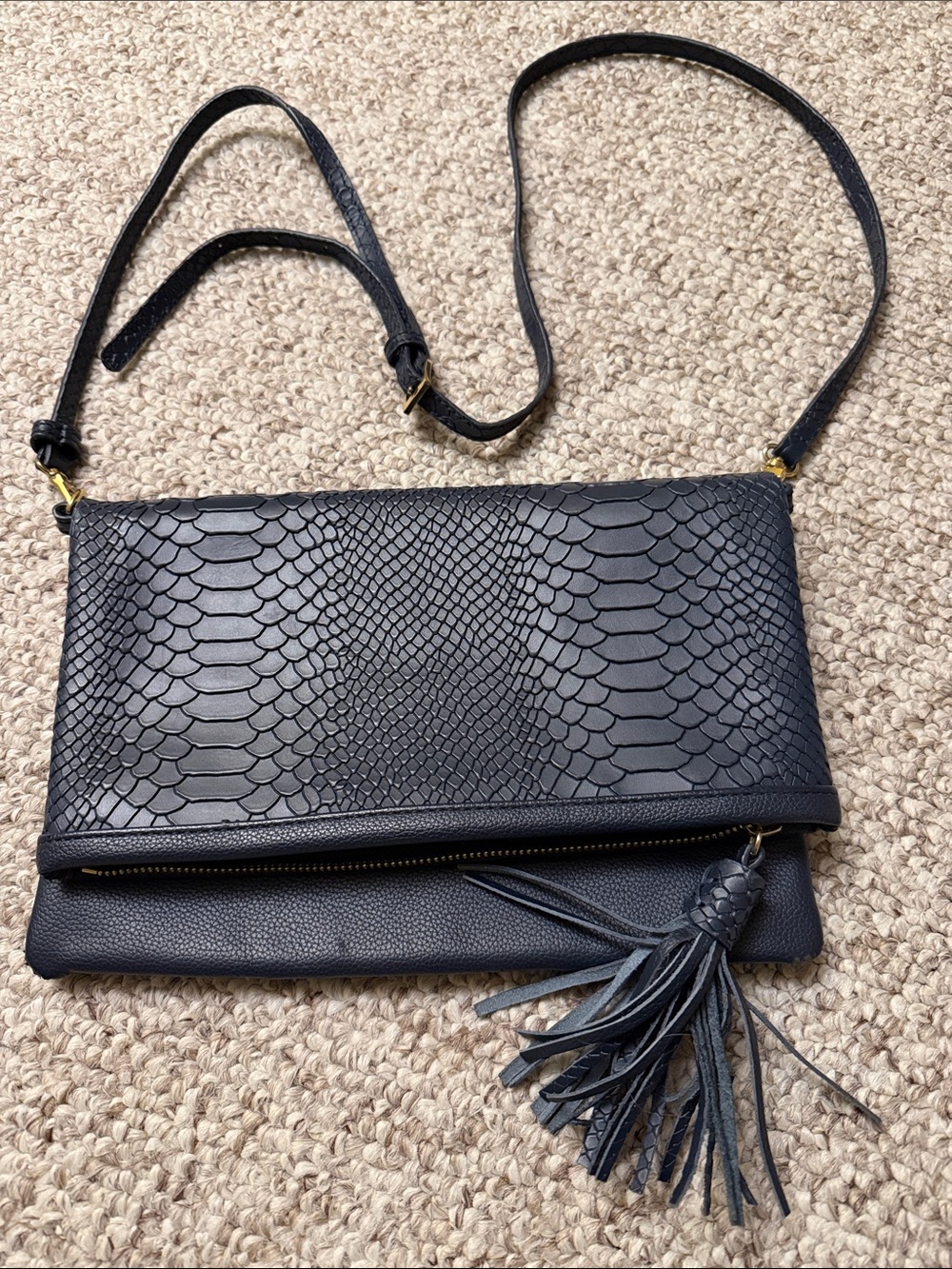 Gigi NY convertible Crossbody / shoulder / clutch
Python Embossed Leather